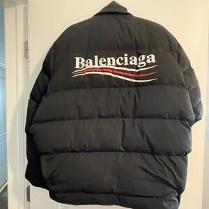 Balenciaga political  Black Puffer Jacket
